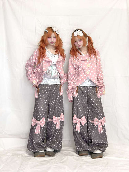 Wooden Button Polka Dot Jacket【s0000015201】
