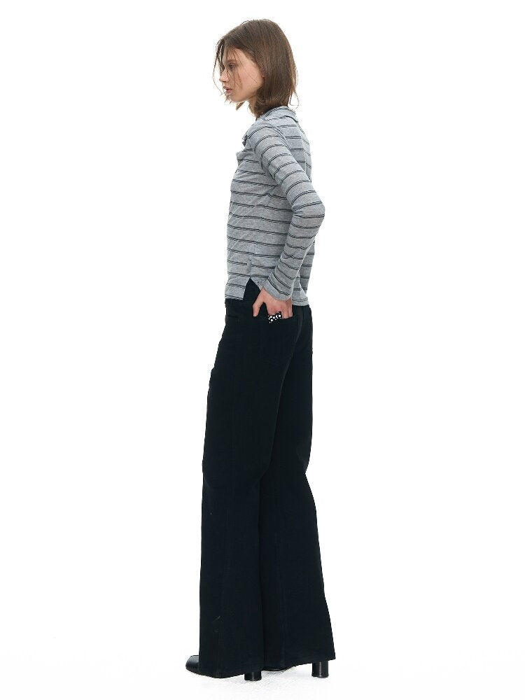 Two Tone High Waist Bootcut Jean【s0000015856】