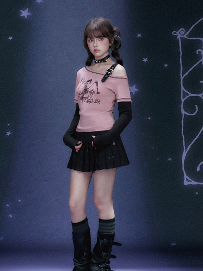 Fake Two Angel Printed T-shirt【s0000015767】