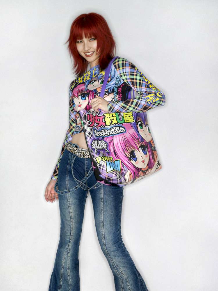 Two-Dimensional Y2K Dupont Paper Tote Bag【s0000014914】