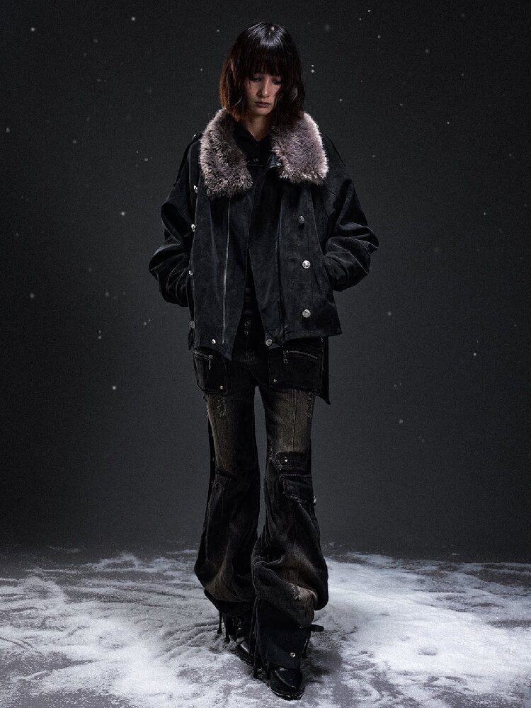 Vintage Suede Fur Collar Jacket【s0000019300】
