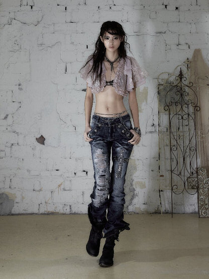 Hot Drill Heavy Wash Denim Pants【s0000016977】