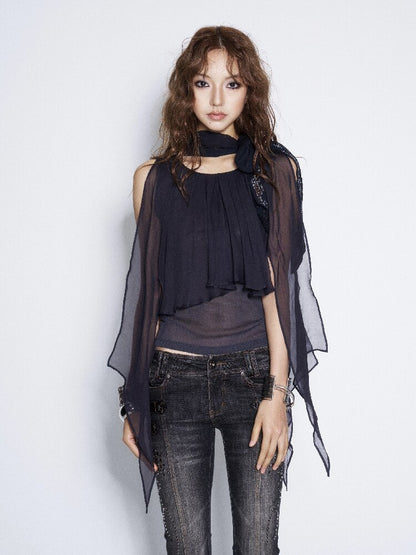 Mulberry Silk Sequin Vest Top【s0000017023】