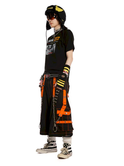 Street tide cool unisex hundred shoulder T-shirt【s0000013605】