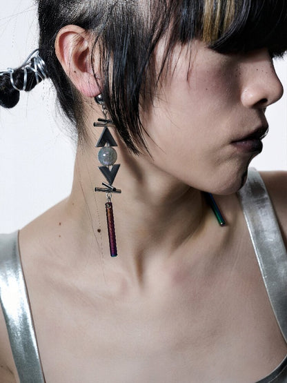 Futuristic Punk Heavy Earrings【s0000018820】