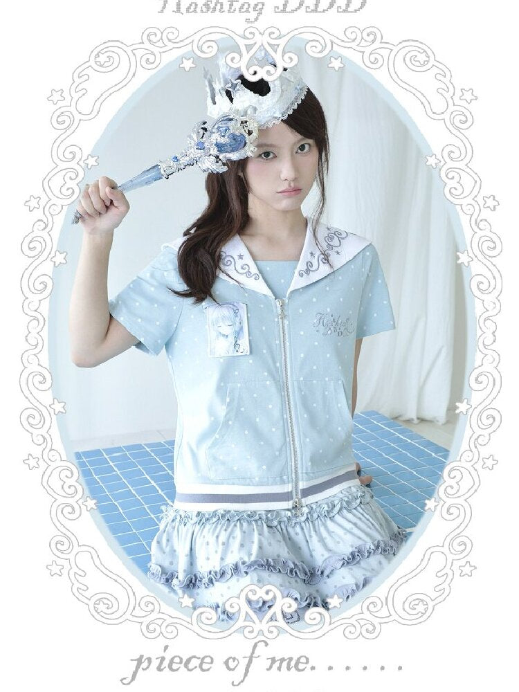 Short Sleeve Polka Dot Cardigan【s0000017473】