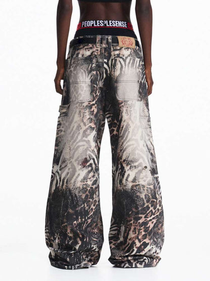 Ombre Zebra Print Rebuilt Jeans【s0000015182】