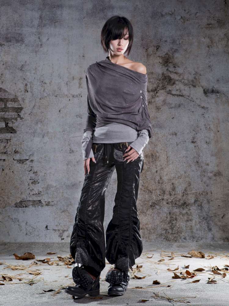 Off-the-shoulder knit top【s0000014488】