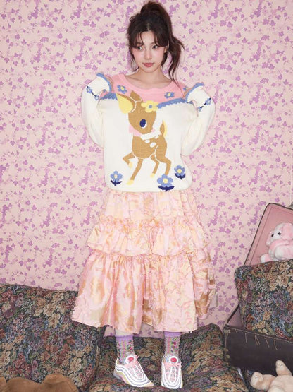 Custom Cut Multi-layer Ruffled Skirt【s0000015027】