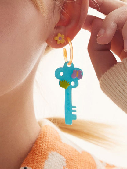 Cute Childish Key Earrings [S0000010033]