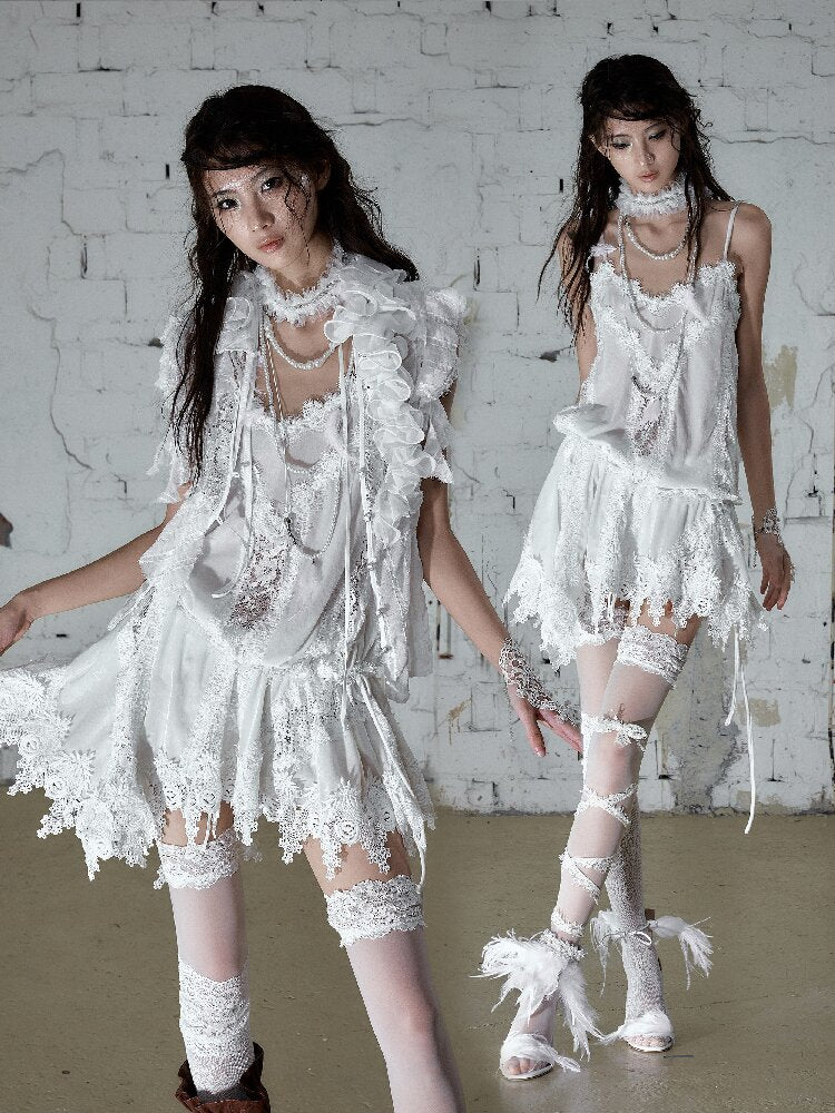 Romantic Velvet Drawstring Slip Dress【s0000016982】