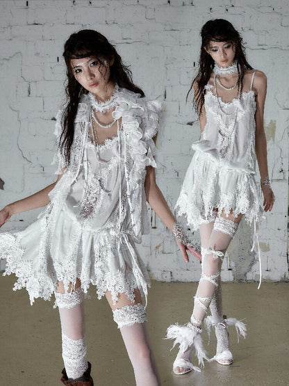 Romantic Velvet Drawstring Slip Dress【s0000016982】