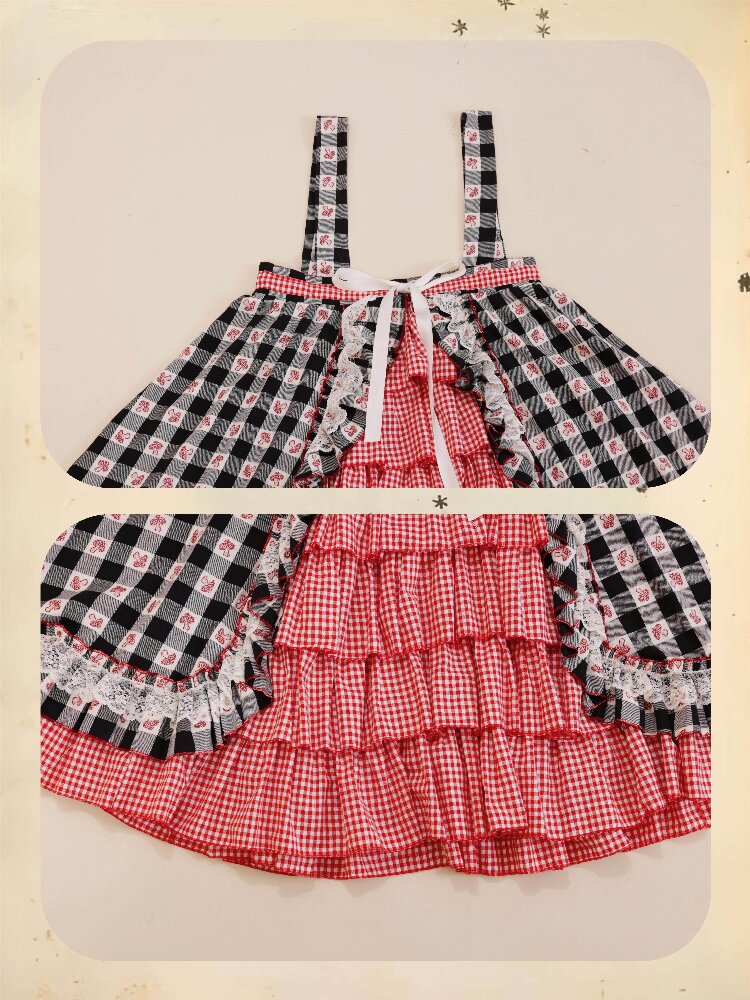 Checkered Jacquard Lace Dress【s0000019289】