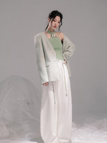 Openwork Woolen Halterneck Set【s0000015746】