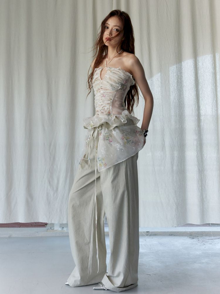 Floral Peplum Tank Sleeveless Top【s0000013222】