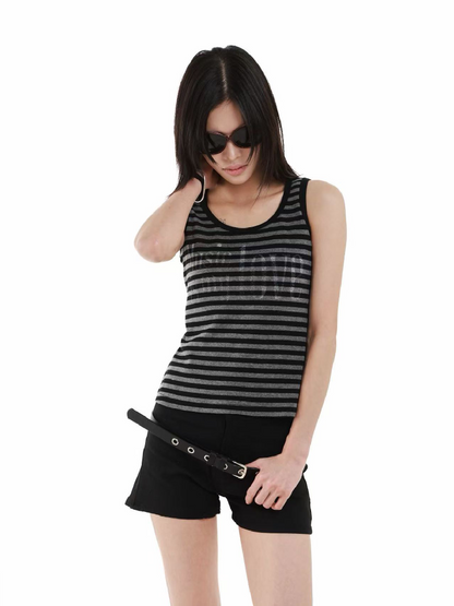 Digital Print Striped Vest【s0000018227】