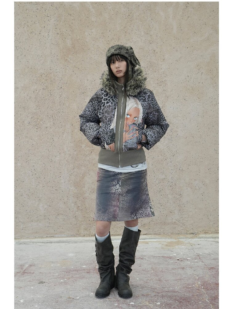 Graffiti White Duck Down Jacket【s0000018070】