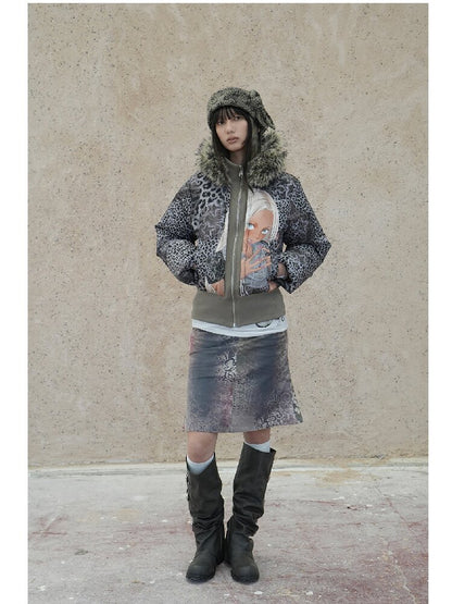 Graffiti White Duck Down Jacket【s0000018070】