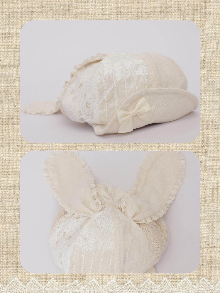 Lace Crochet Velvet Octagonal Hat【s0000016504】