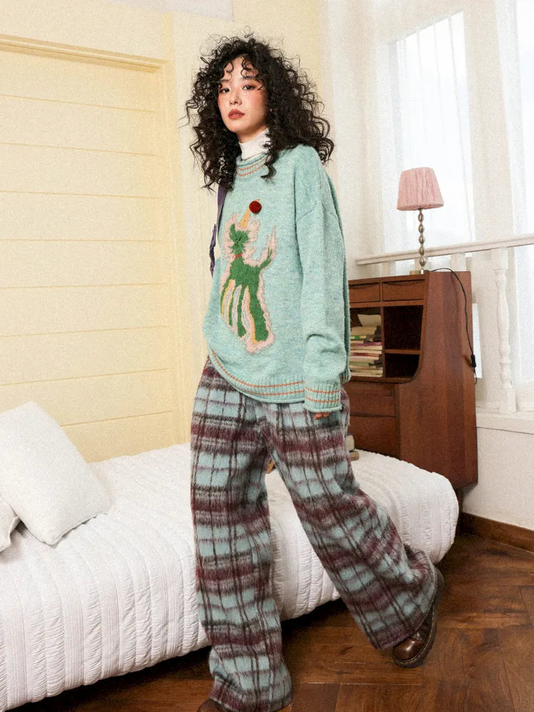 Slouchy Wool Mohair Knit Pullover Sweater【s0000013995】