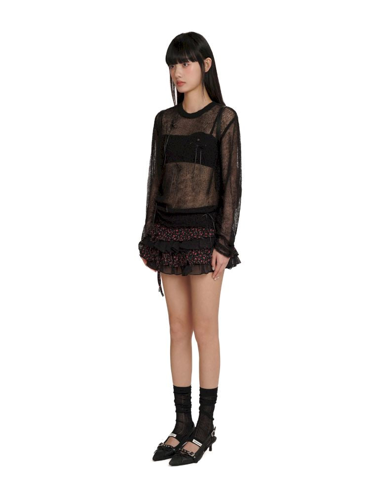 Anti-exposure pleated short skirt【s0000012557】