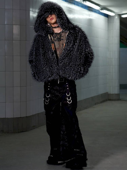 Cat Print Reversible Fleece Jacket【s0000014414】