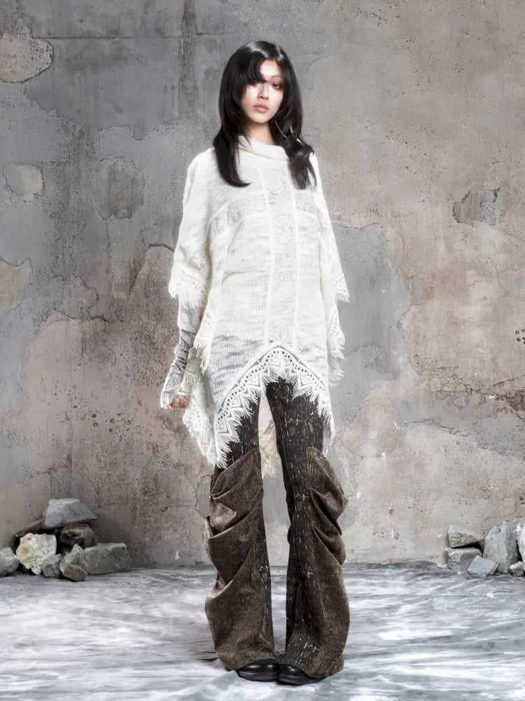 Pleated Accents Stylish Slim-Fit Long Flared Pants【s0000014130】