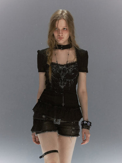 Sphenoid Witch Texture Lace Ruffled【s0000017037】