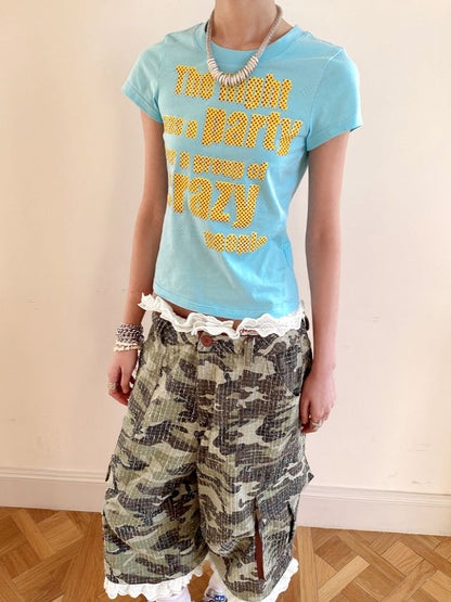 Detachable Lace Camouflage Shorts【s0000012955】