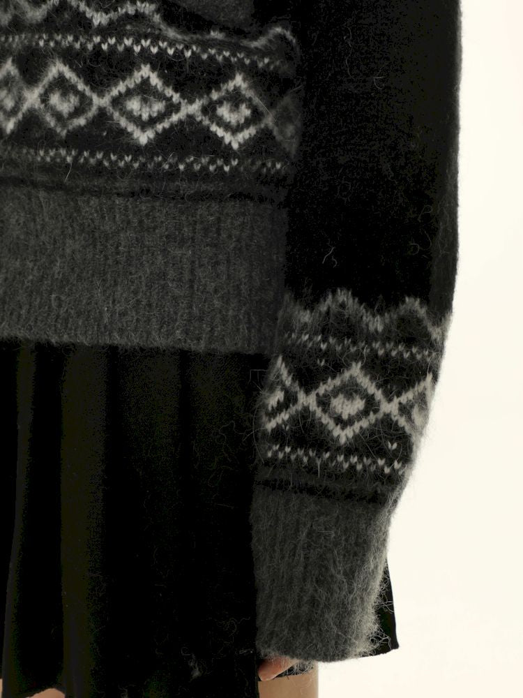 Fair Isle Striped Knit Top【s0000006024】