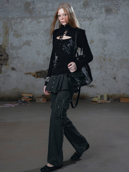 Silver Foil Fake Two-Piece Shirt【s0000018100】