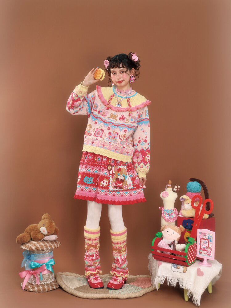 Gouache Contrast Knit Pullover【s0000015592】