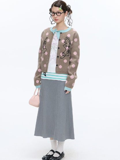 Contrasting Bow Polka Dot Sweater【s0000016382】