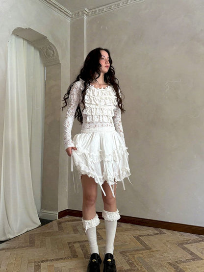 Double-layer bow-tie short skirt【s0000012764】