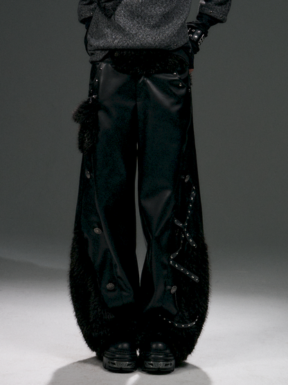 Fur Stitched Wide Scimitar Pants【s0000015020】