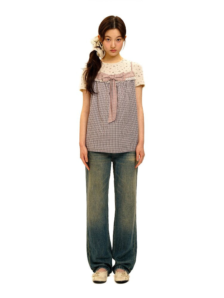 Distressed Stitch Denim Pants【s0000017941】