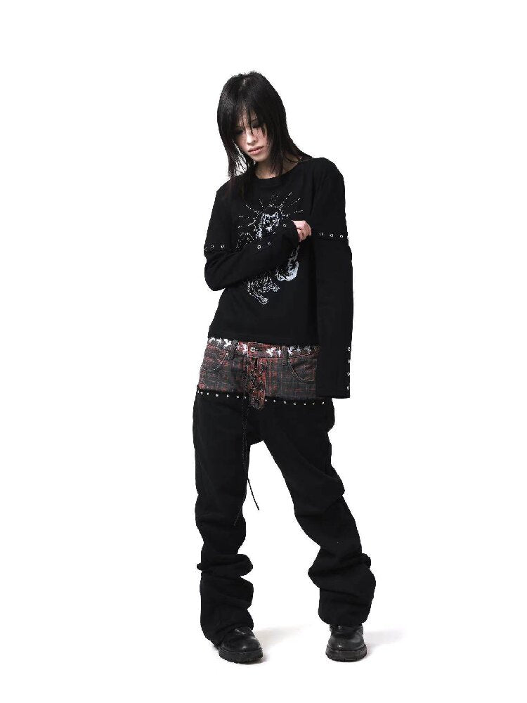 Fake Two Piece Printed Long Sleeve【s0000018198】