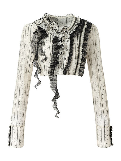 Vintage Lace Asymmetrical Shirt【s0000017987】