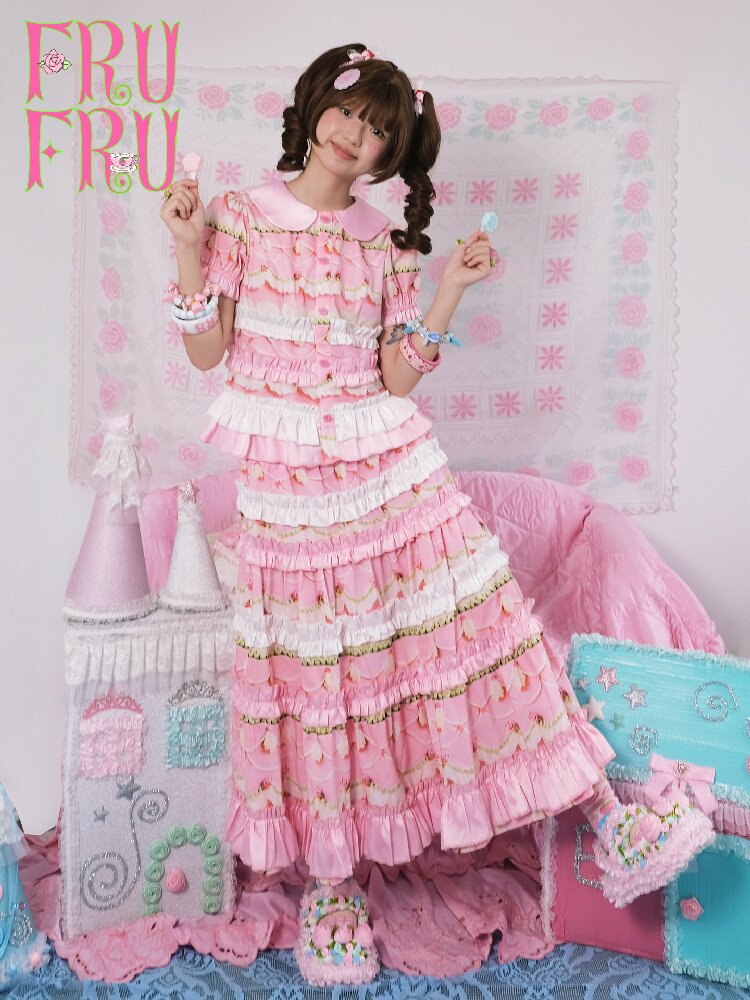 Vintage Cake Print Bubble Shirt Dress【s0000017760】