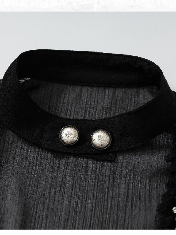 Shirring Deep V Chiffon Dress【s0000015932】