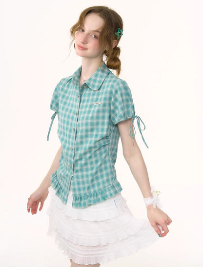 Plaid Short Sleeve Shirt【s0000012265】