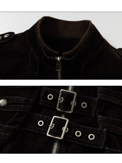 Napoleonic Matte Velvet Belt Jacket【s0000018551】