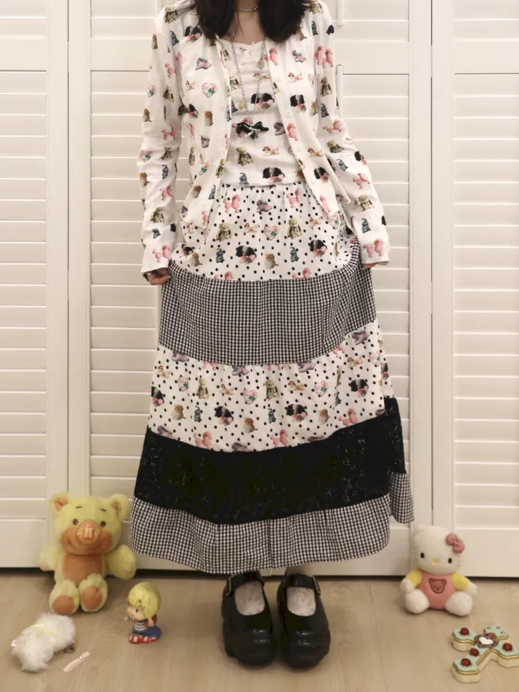 Lace Patchwork Maxi Skirt【s0000013974】