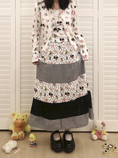 Lace Patchwork Maxi Skirt【s0000013974】