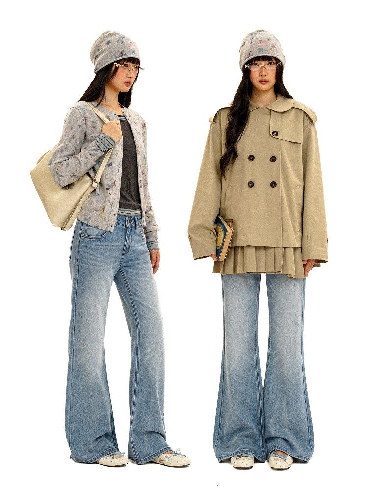 Lyocell Acetic Acid Bootcut Jeans【s0000016423】