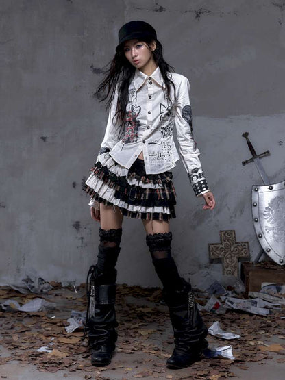 Heavy-Duty Plaid Tiered Skirt【s0000014477】