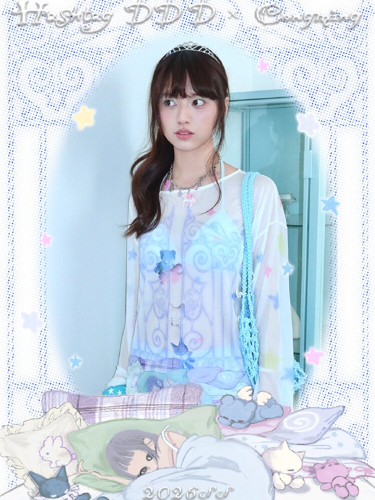 Mesh Long Sleeve Cover-Up T-Shirt【s0000017478】