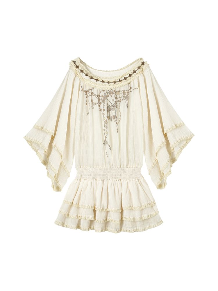 Romantic Loose Lace Cake Pom Pom Dress【s0000009747】