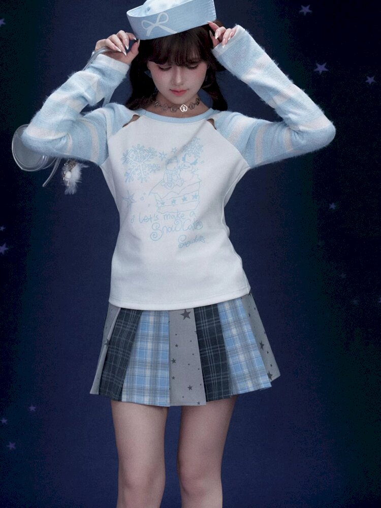 Star Gummy Splicing Pleated Skirt【s0000015438】