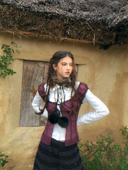 Blue Plaid Polka Dot Long Shirt【s0000014902】